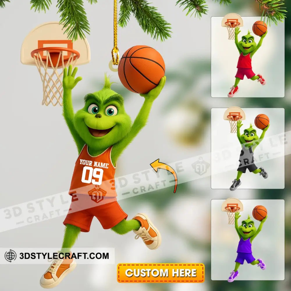 Basketball Christmas Home Decor Christmas Ornament Personalized Ornament 3.54’’ / 1 Ornament Ornament
