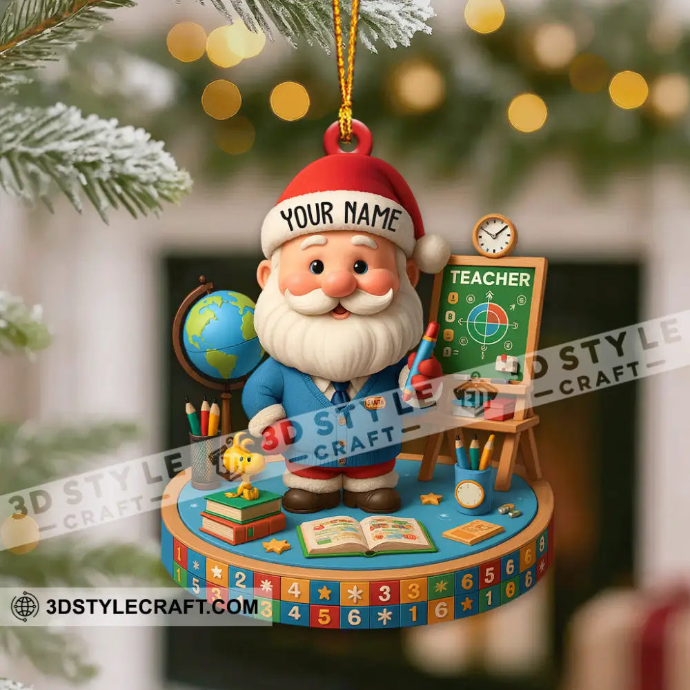Christmas Teacher Santa Home Decor Christmas Ornament Personalized Ornament Ornament