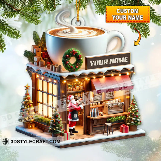 Custom Name Coffee Shop Ornament Love Christmas Gift
