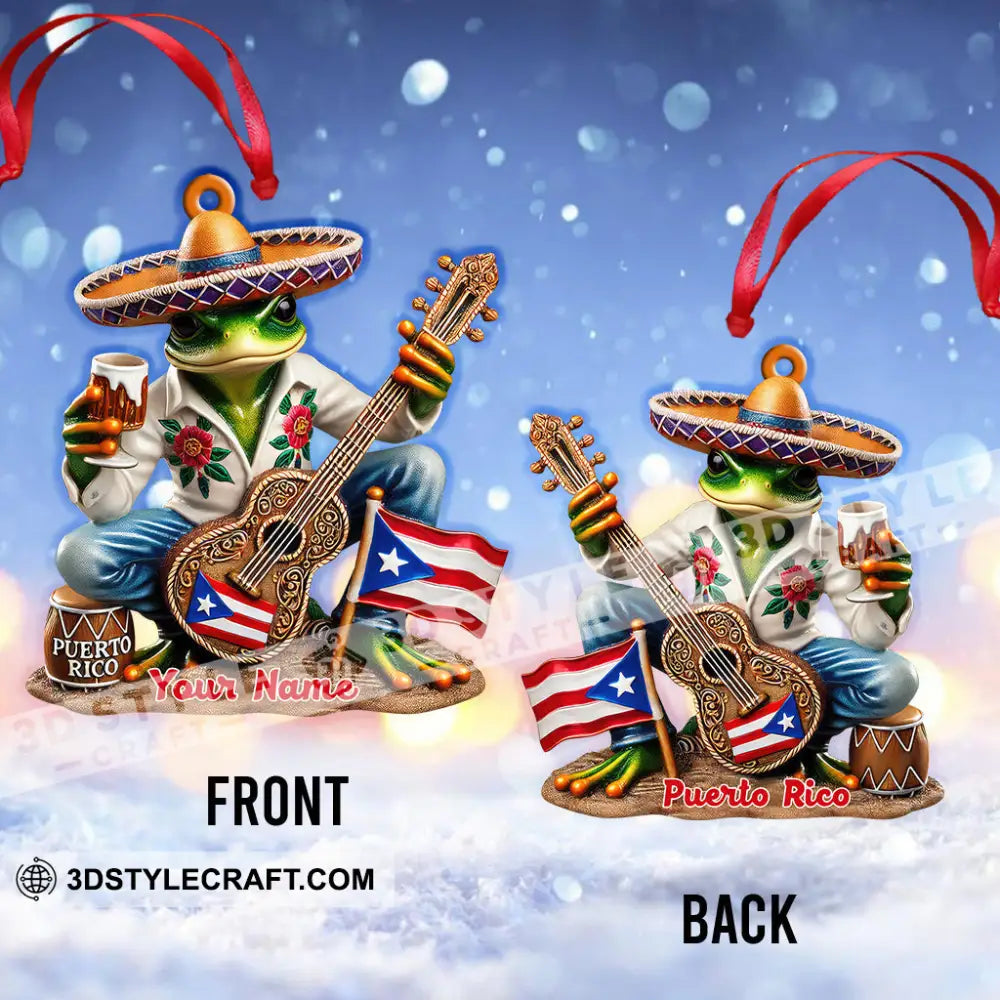 Custom Name Puerto Rico Ornament Christmas Gift