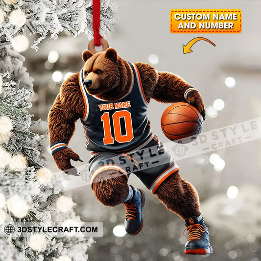 Custom Ornament Basketball Bear Christmas Decor 3.54’’ / 1