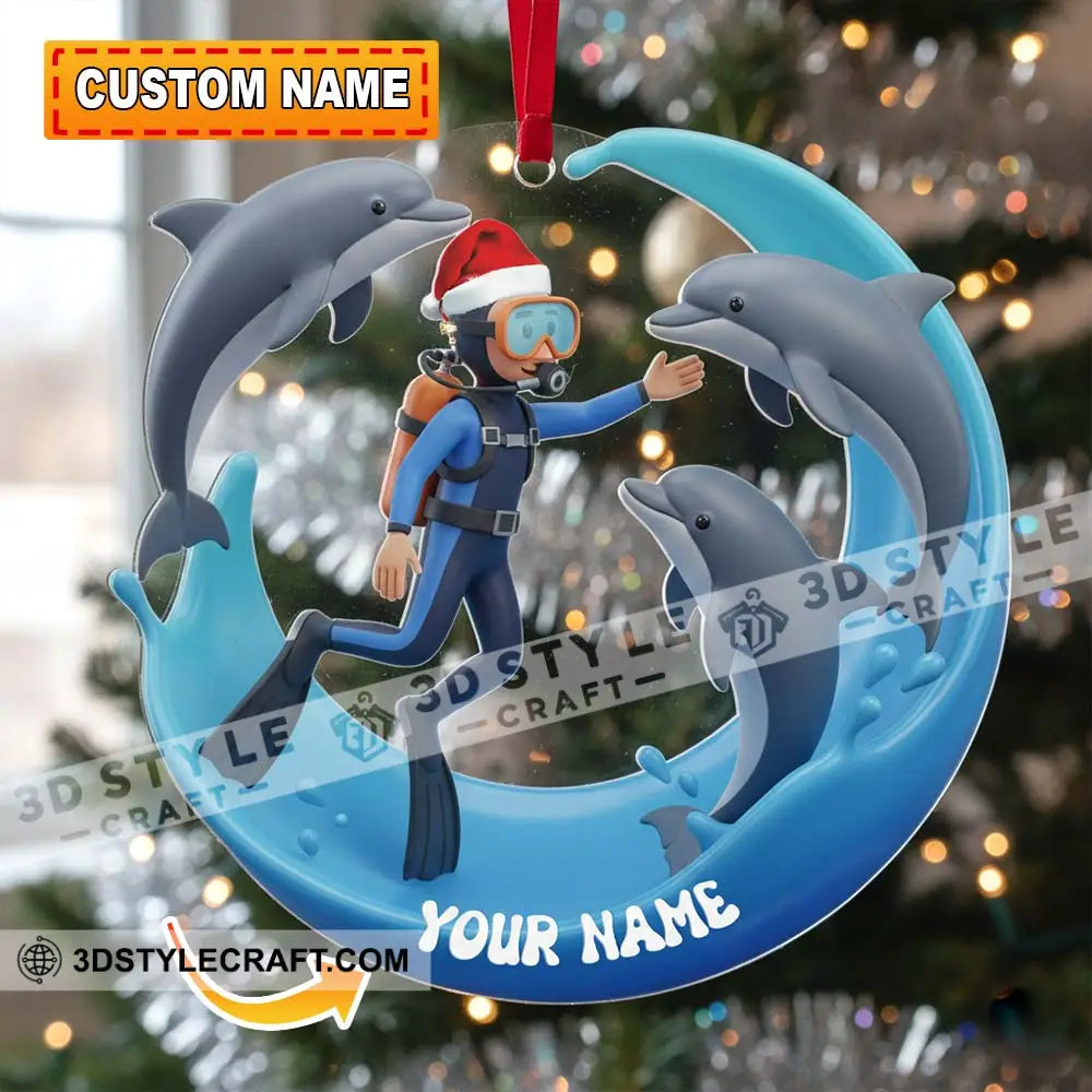 Dolphin Trainer Home Decor Christmas Ornament Personalized Ornament 3.54’’ / 1 Ornament Ornament