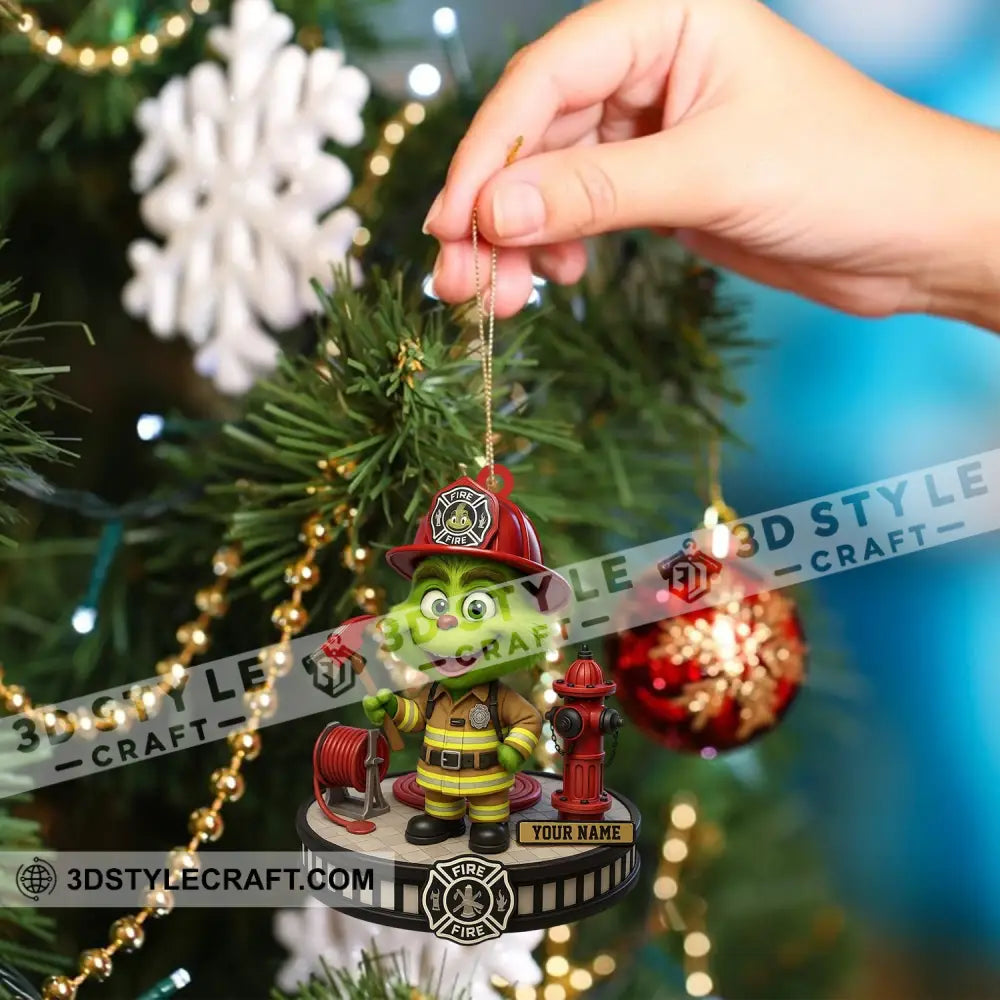Fireman Home Decor Christmas Ornament Personalized Ornament Ornament