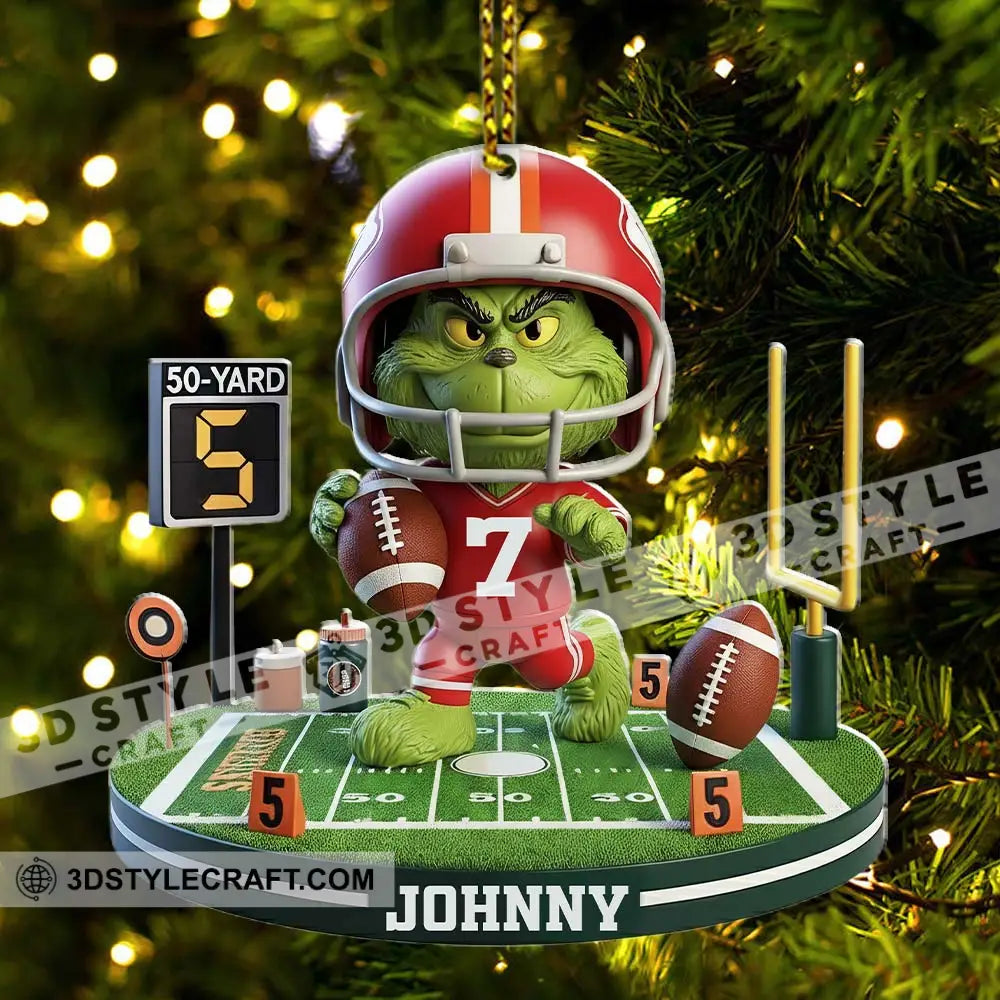 Football Grinch Home Decor Christmas Ornament Personalized Ornament Ornament