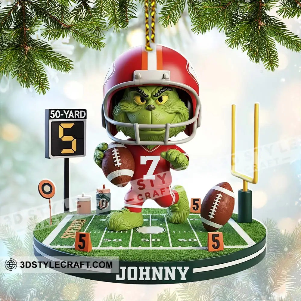 Football Grinch Home Decor Christmas Ornament Personalized Ornament Ornament