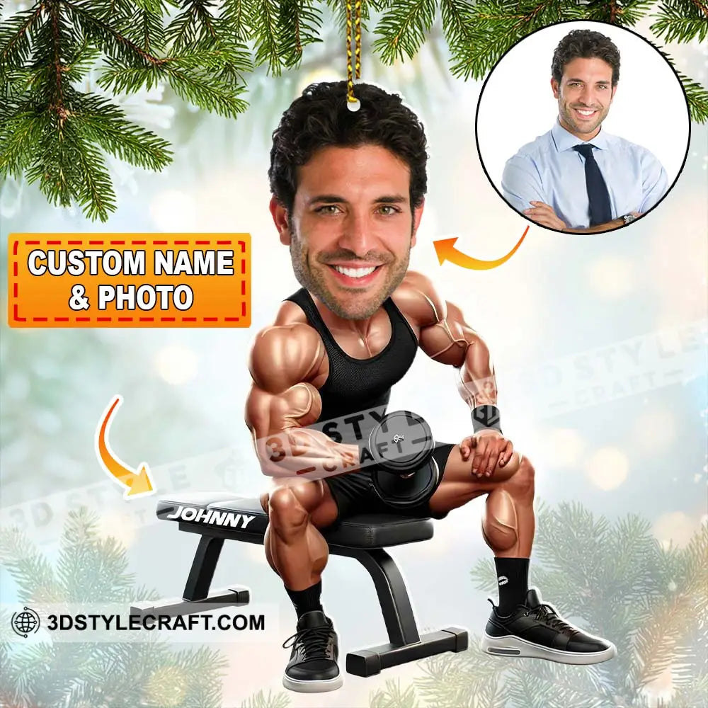 Gym Lover Home Decor Christmas Ornament Personalized Ornament 3.54’’ / 1 Ornament Ornament