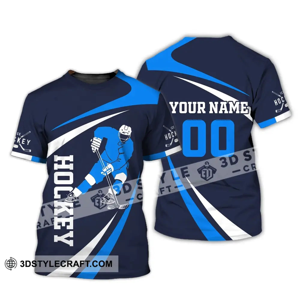 Man Shirt Custom Name And Number Ice Hockey T-Shirt Love Gift For Player / S