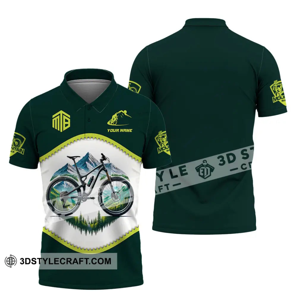 Man Shirt Custom Name Mountain Biker Bike Lover Hoodie Long Sleeve Polo / S T-Shirt