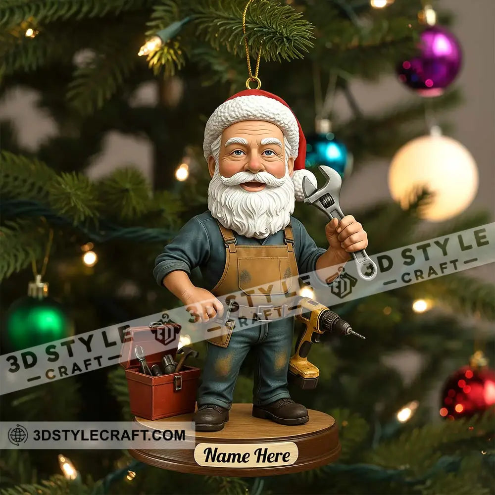 Mechanic Santa Home Decor Christmas Ornament Personalized Ornament Ornament
