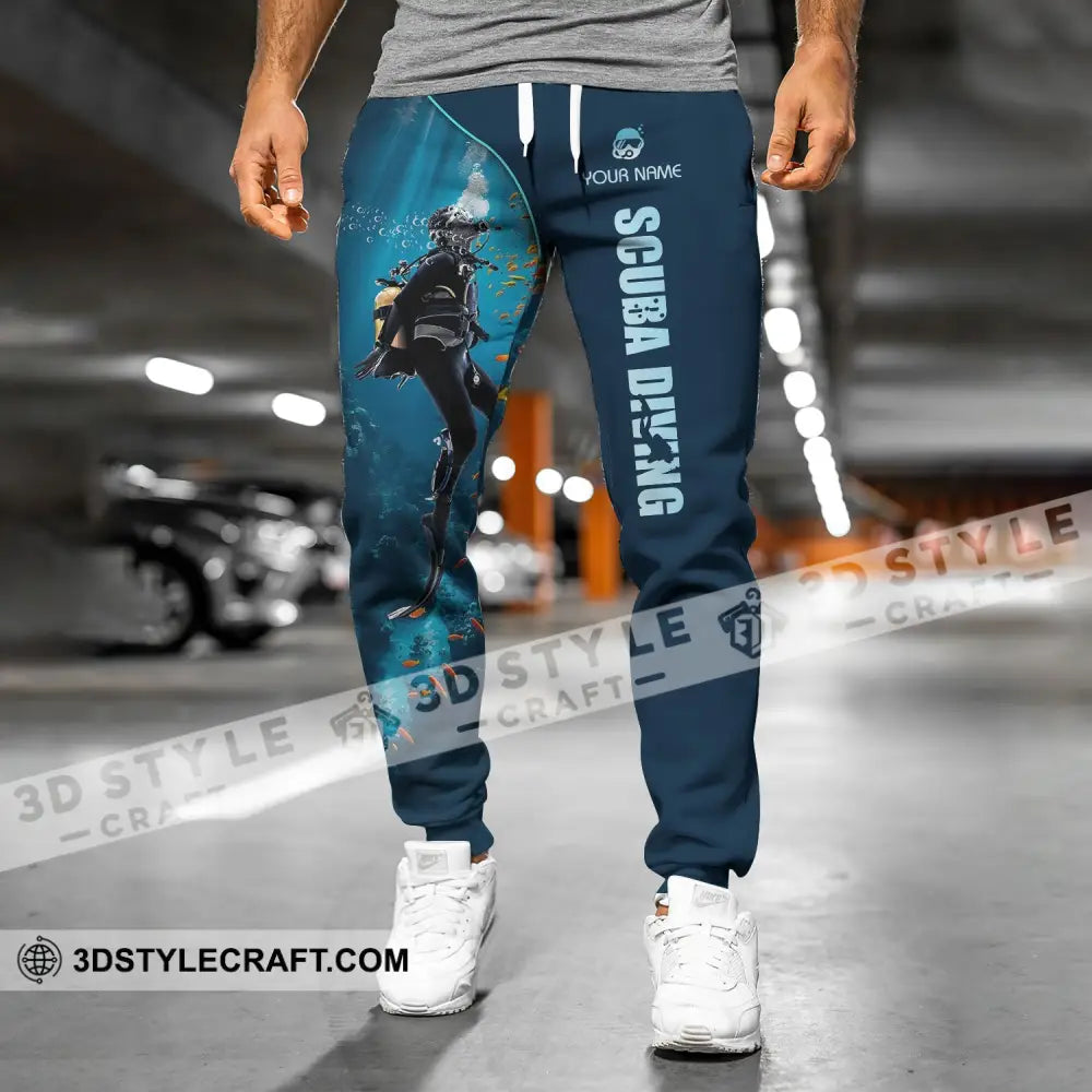 Men Pants - Custom Text Pants Scuba Diving Lover Pants Pants