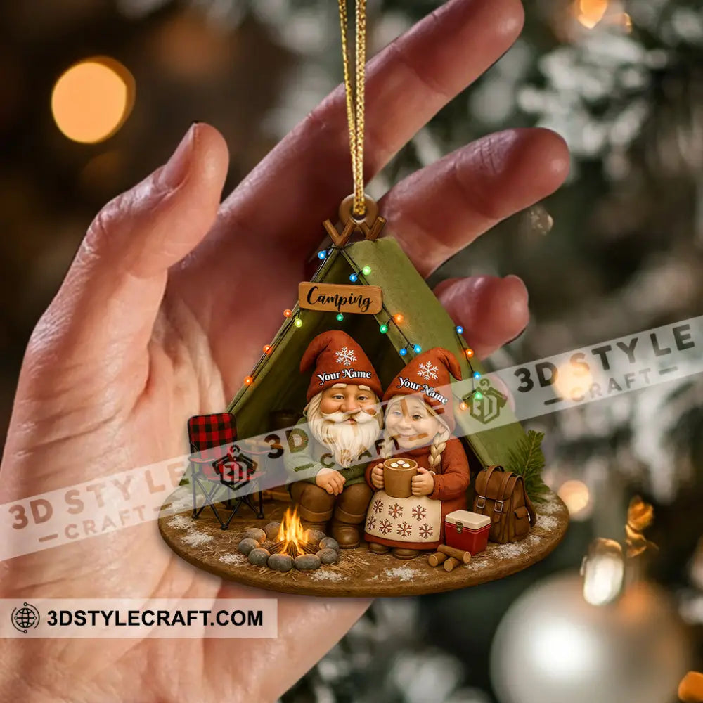 Old Couple Camping Home Decor Christmas Ornament Personalized Ornament Ornament