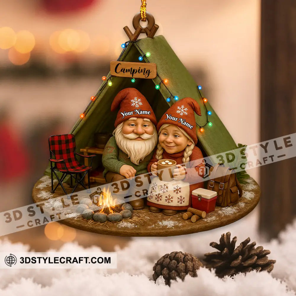 Old Couple Camping Home Decor Christmas Ornament Personalized Ornament Ornament