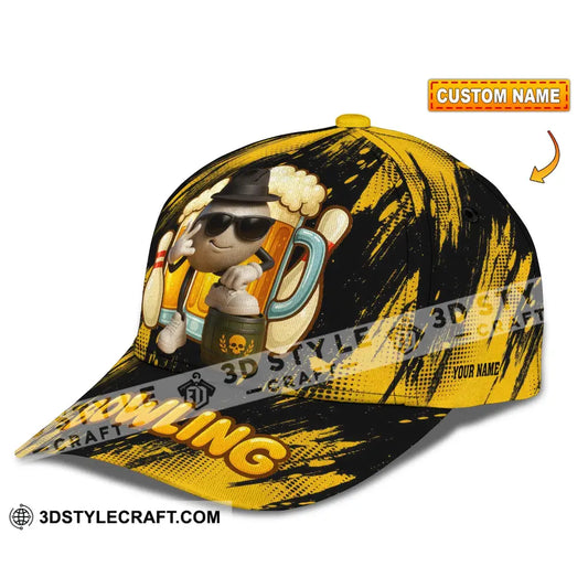 Personalized Cap - Customized Classic Cap Bowling And Beer CLASSIC CAP / UNIVERSAL FIT Cap