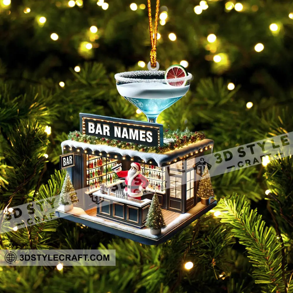 Santa Bar Home Decor Christmas Ornament Personalized