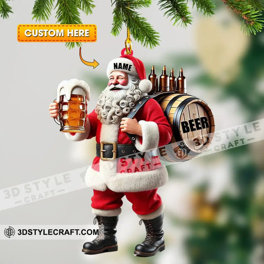 Santa Beer Home Decor Christmas Ornament Personalized Ornament Ornament