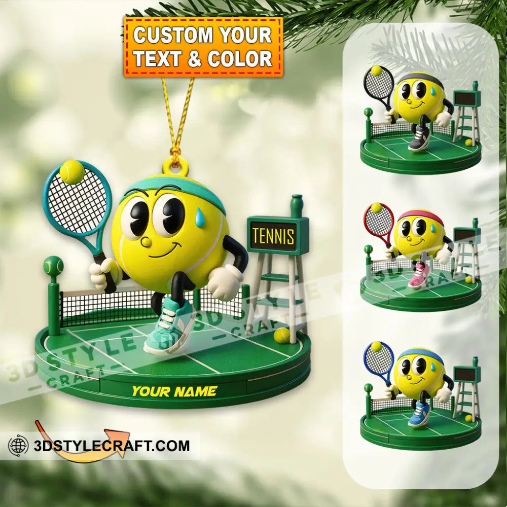 Tennis Home Decor Christmas Ornament Personalized Ornament 3.54’’ / 1 Ornament Ornament