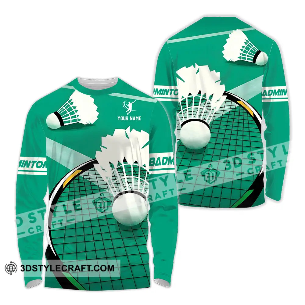 Unisex Shirt Custom Badminton Sport Shirt Long Sleeve Shirt / S T shirt