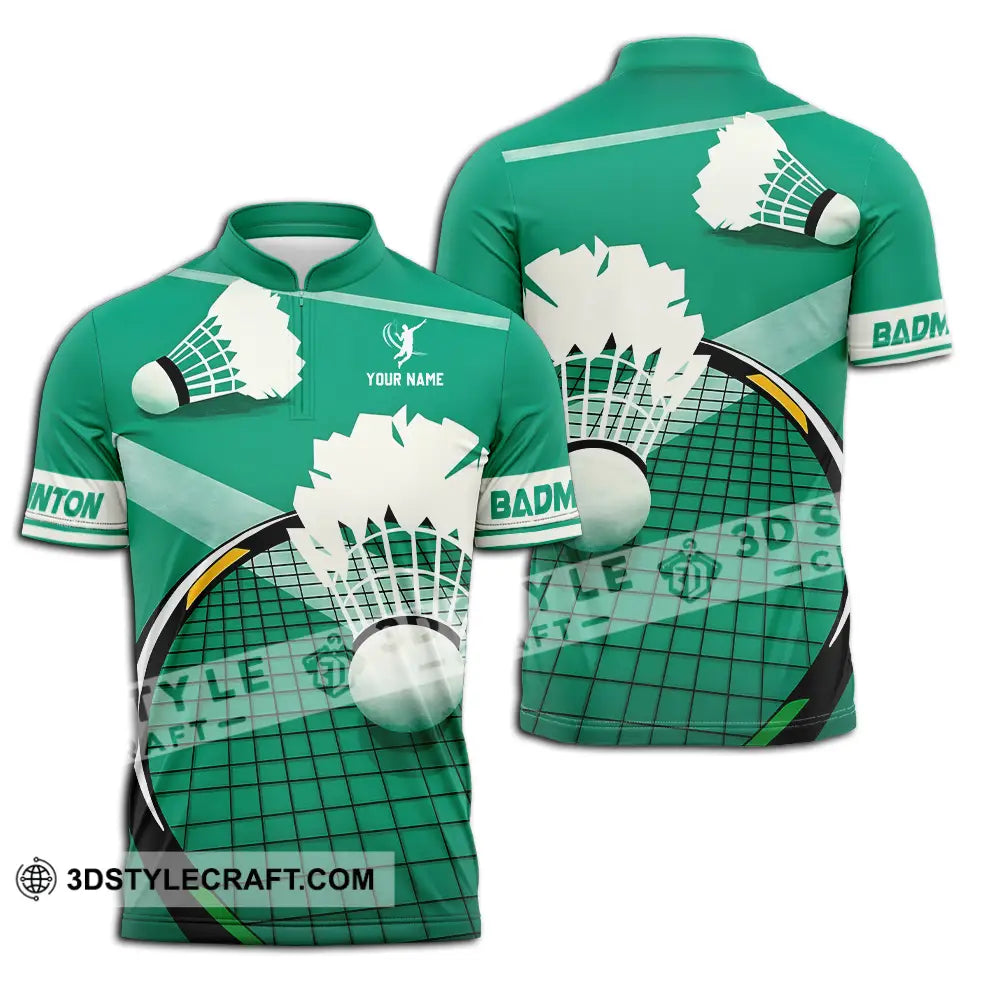 Unisex Shirt Custom Badminton Sport Shirt Zipper Polo Shirt / S T shirt