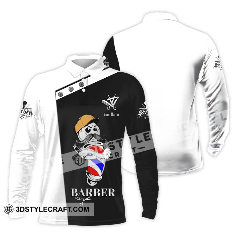 Unisex Shirt Custom Barber Shirt Long Sleeve Polo / S T shirt