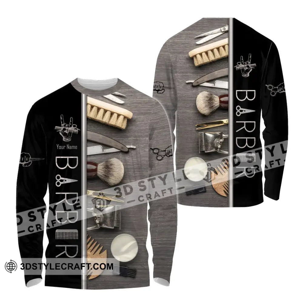 Unisex Shirt Custom Barber Shirt Long Sleeve Shirt / S T shirt