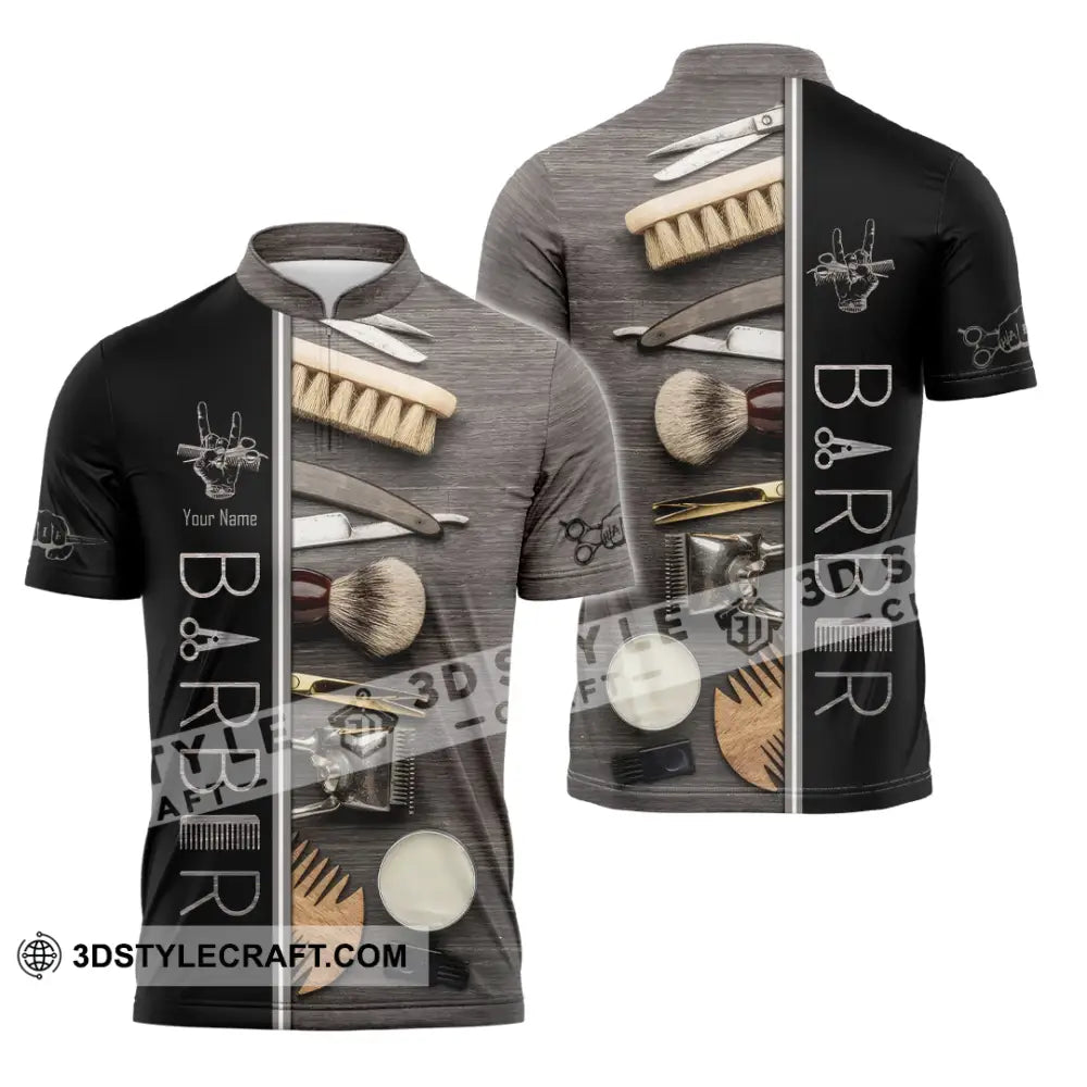 Unisex Shirt Custom Barber Shirt Zipper Polo Shirt / S T shirt