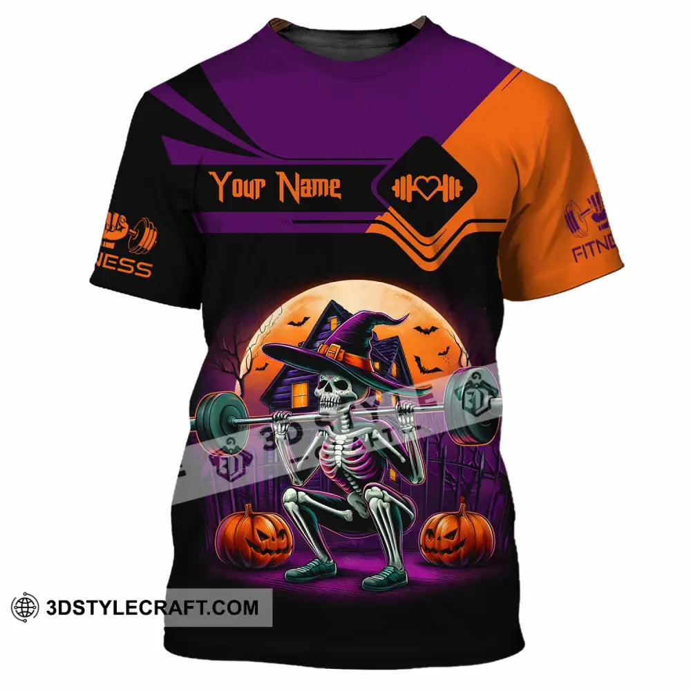 Unisex Shirt Custom Fitness Weightlifting Halloween Sport Shirt T Shirt / S T shirt