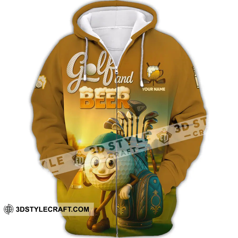 Unisex Shirt - Custom Golf And Beer That Is Why I am Here Shirt Zipper Hoodie / S T-shirt