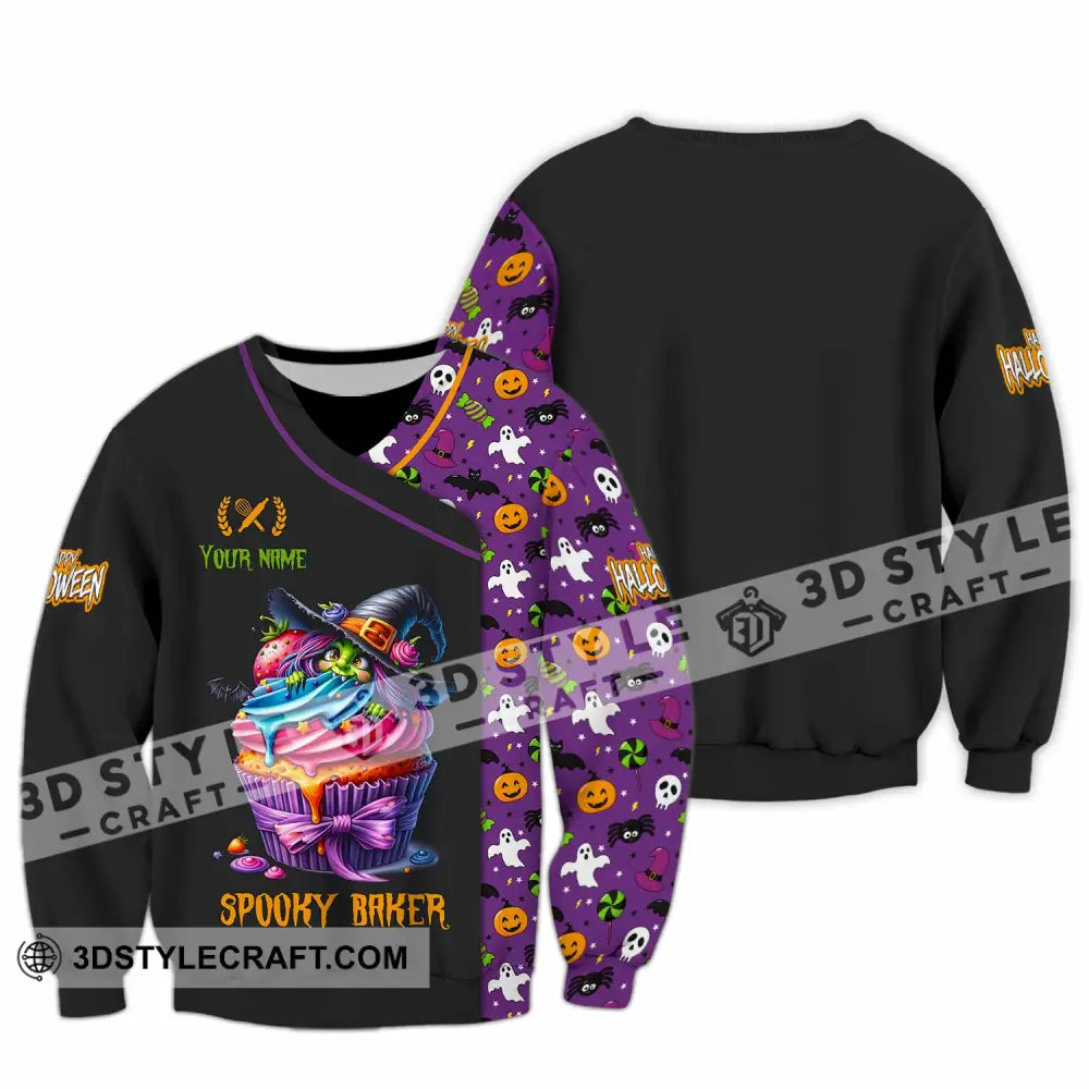 Unisex Shirt Custom Halloween Spooky Baker Shirt Long Sleeve / S T shirt