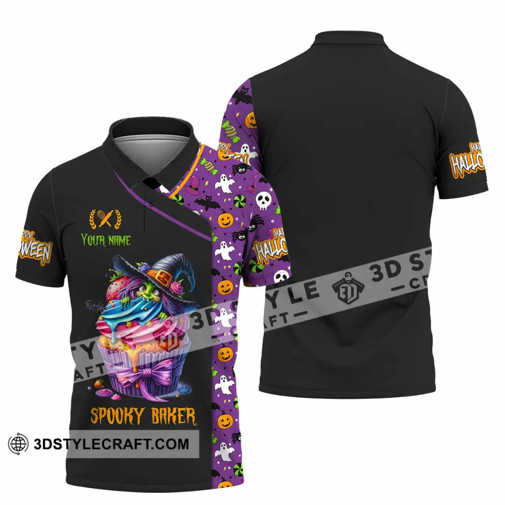 Unisex Shirt Custom Halloween Spooky Baker Shirt Polo Shirt / S T shirt