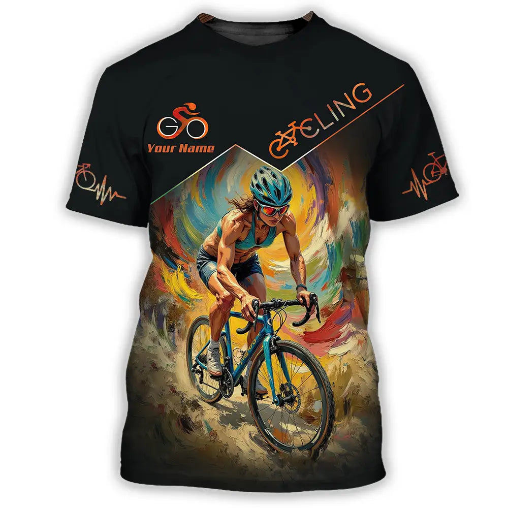 Unisex Shirt - Custom Heartbeat Cycling Lover Shirt T-Shirt / S T-shirt