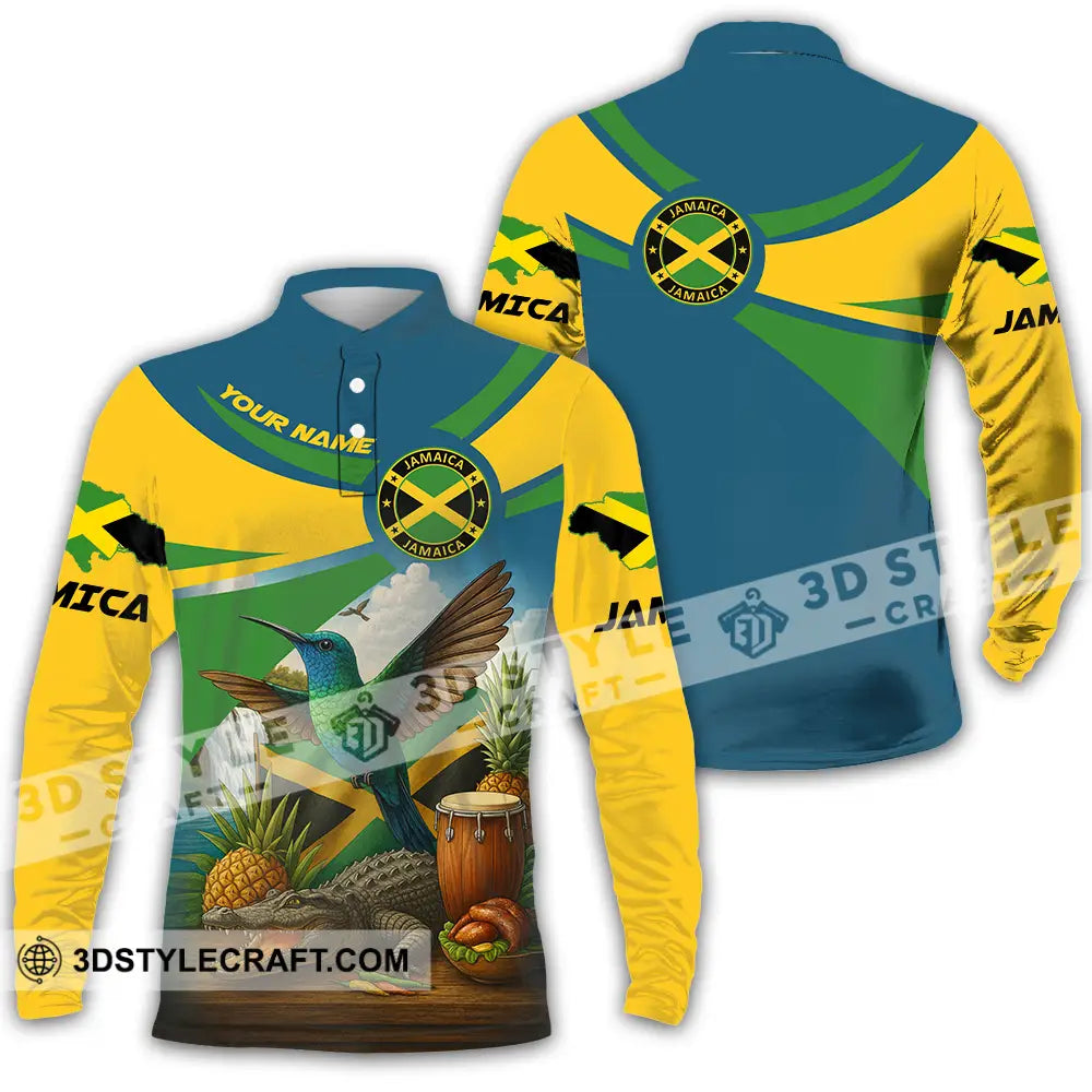 Unisex Shirt - Custom Jamaica Shirt Long Sleeve Polo / S T-shirt