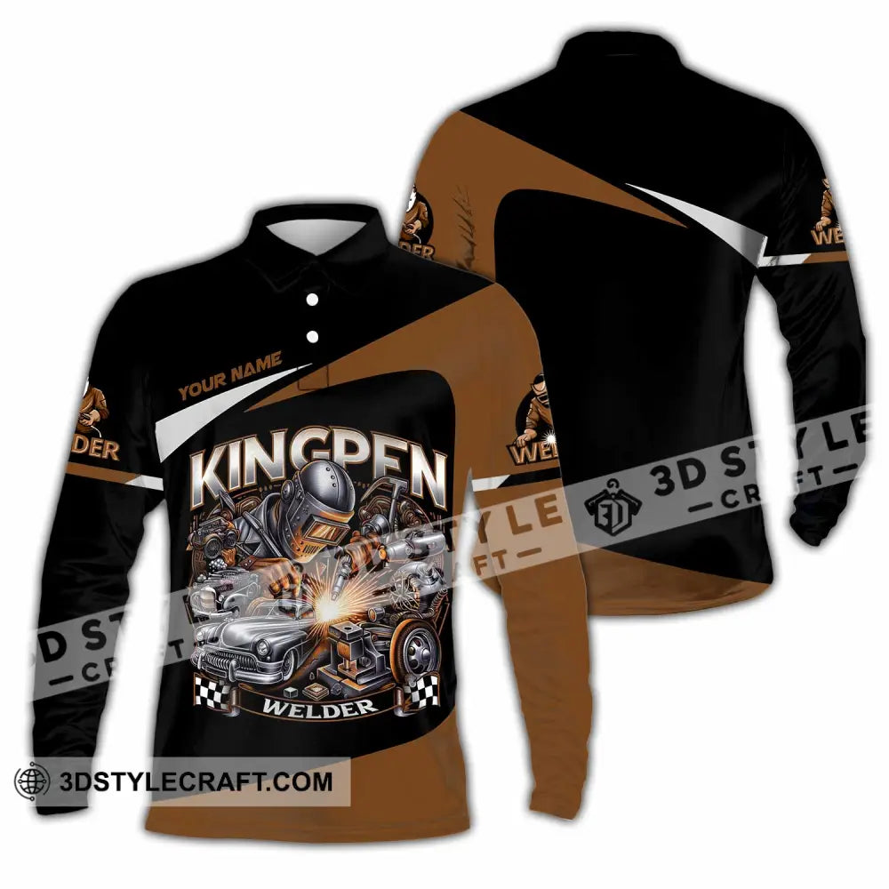 Unisex Shirt - Custom Kingpen Welder Shirt Long Sleeve Polo / S T-shirt