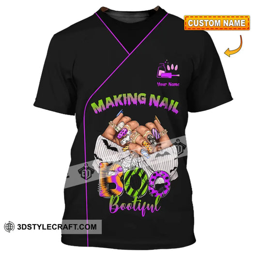 Unisex Shirt Custom Making Nail Bootiful Halloween Nails Artist Shirt T shirt