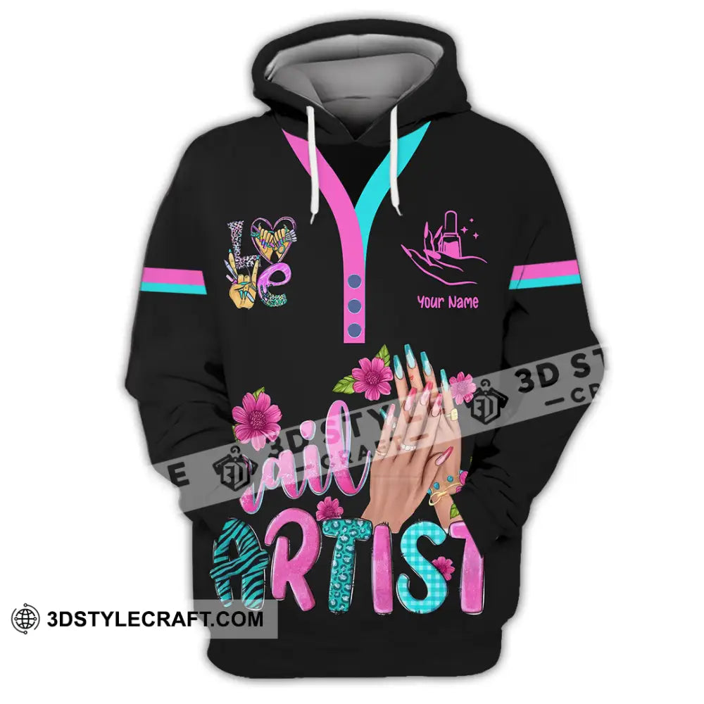Unisex Shirt Custom Nails Artist Shirt Hoodie / S T shirt