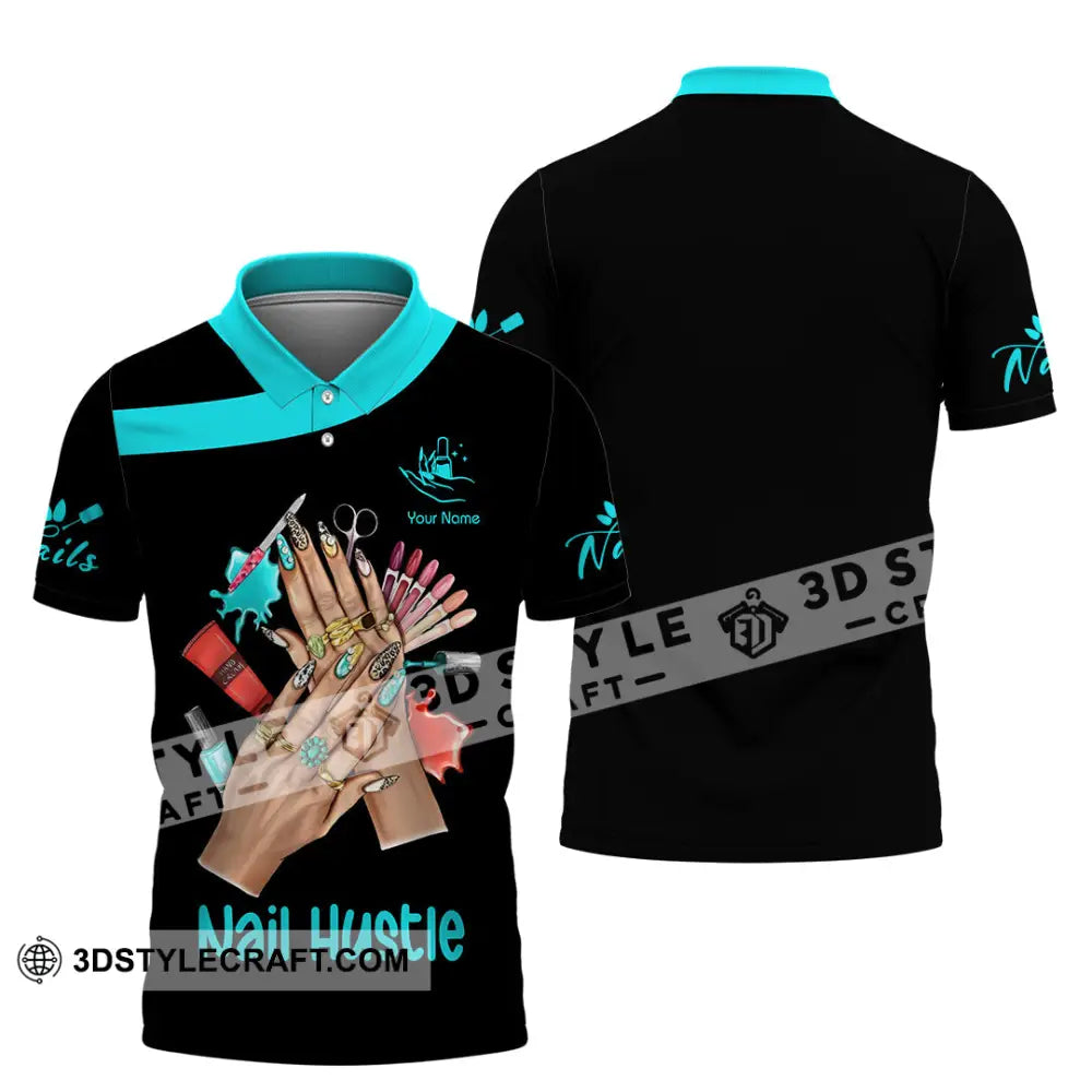 Unisex Shirt Custom Nails Hustle Shirt Polo Shirt / S T shirt