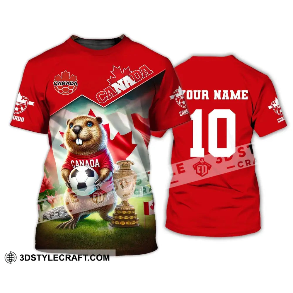 Unisex Shirt Custom Name And Number Canada Football Polo Euro 2024 Hoodie Long Sleeve T-Shirt / S