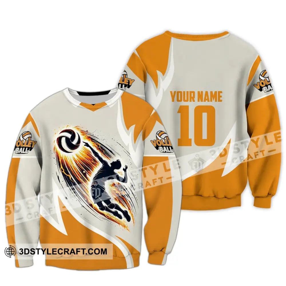 Unisex Shirt - Custom Name And Number Volley Ball Long Sleeve / S T-Shirt