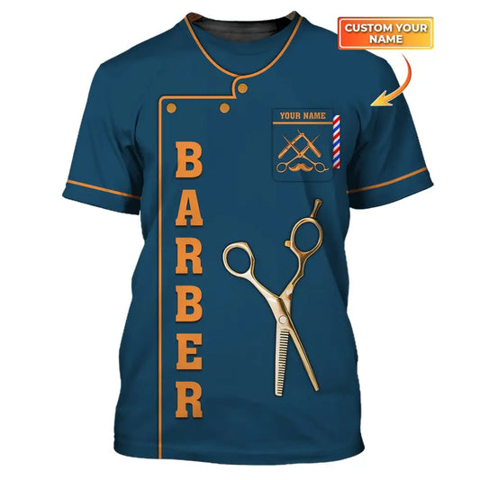 Unisex Shirt Custom Name Barber For Hairstylists T-Shirt / S