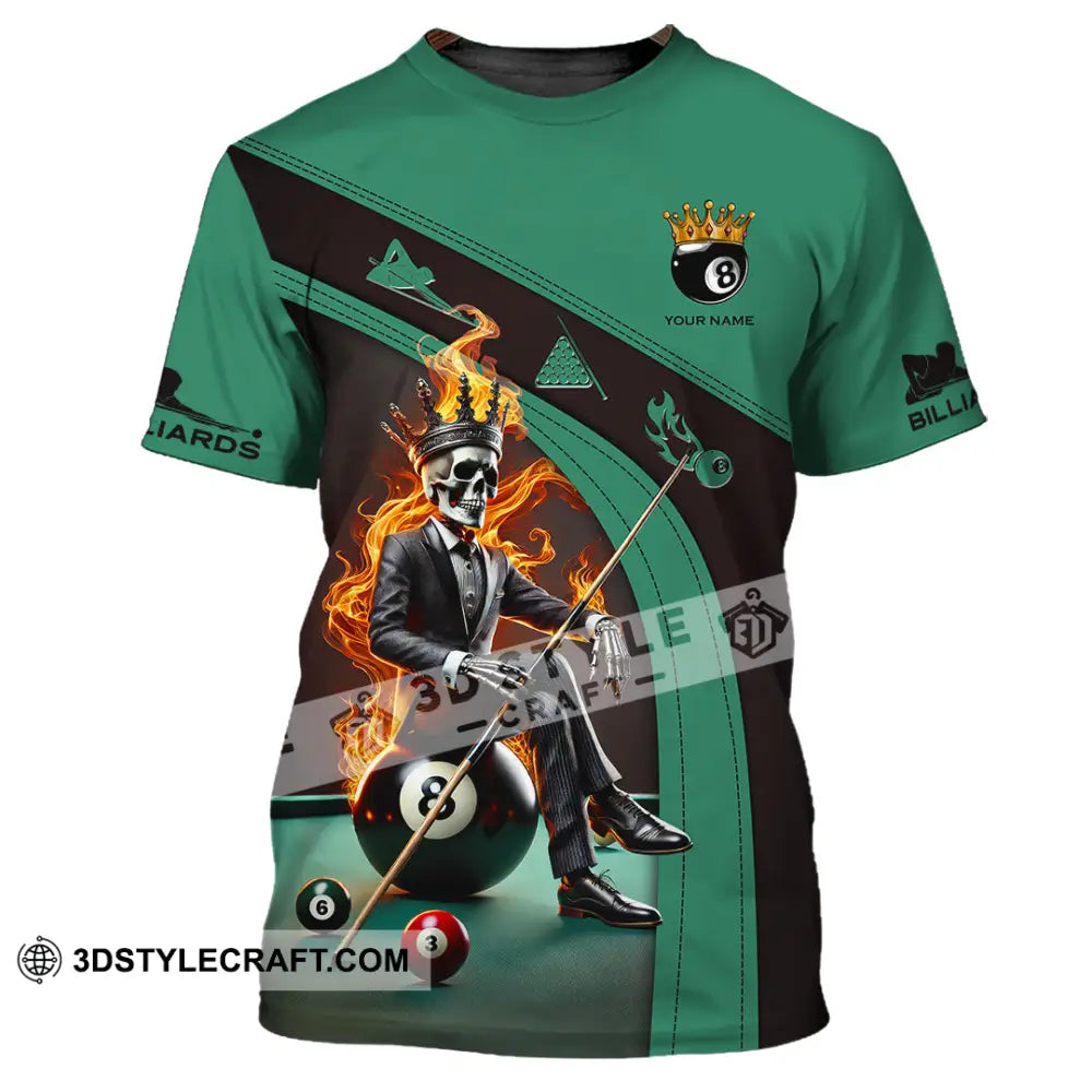 Unisex Shirt Custom Name Billiard Lover Polo Long Sleeve Gift T-Shirt / S T-Shirt
