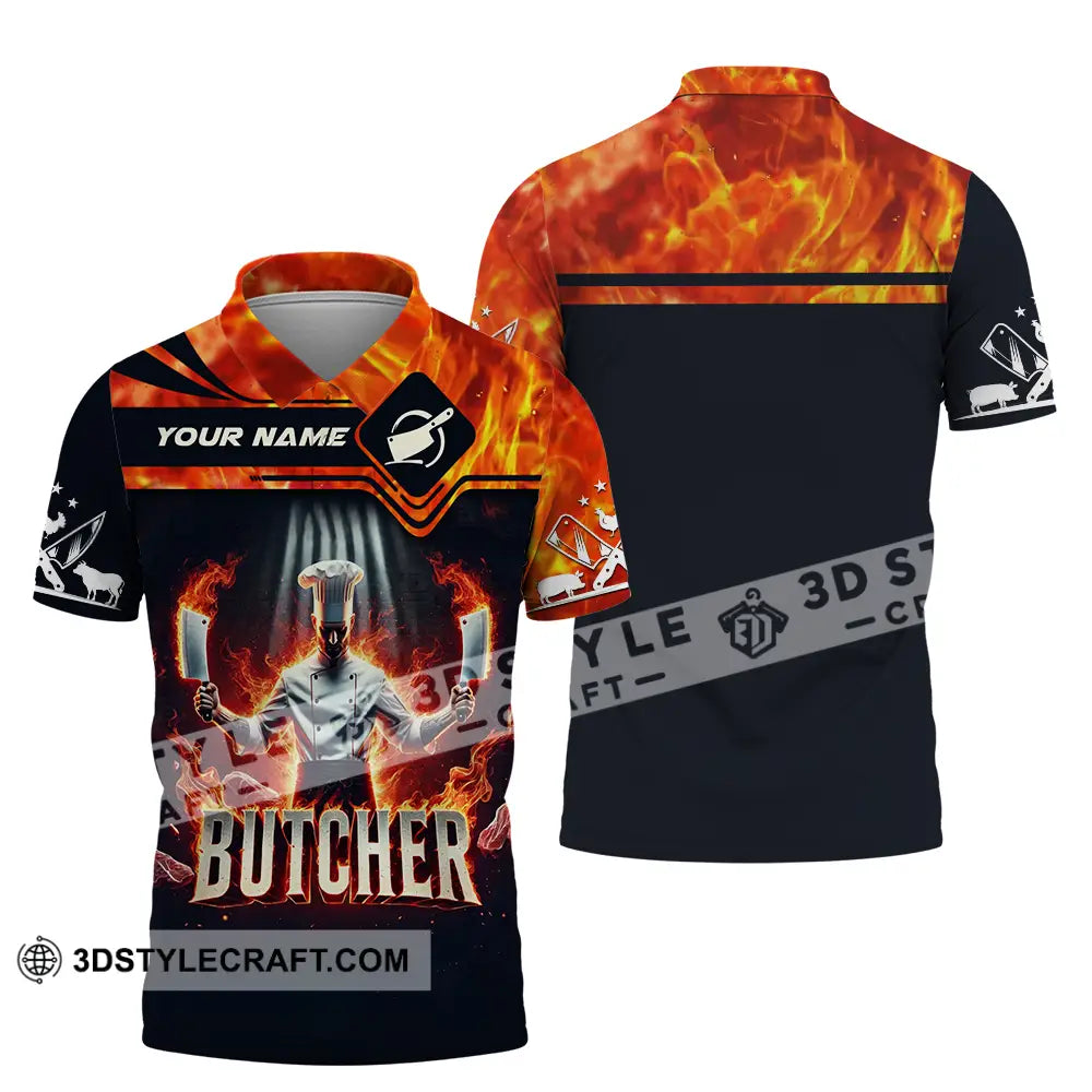 Unisex Shirt - Custom Name Butcher Polo / S T-Shirt