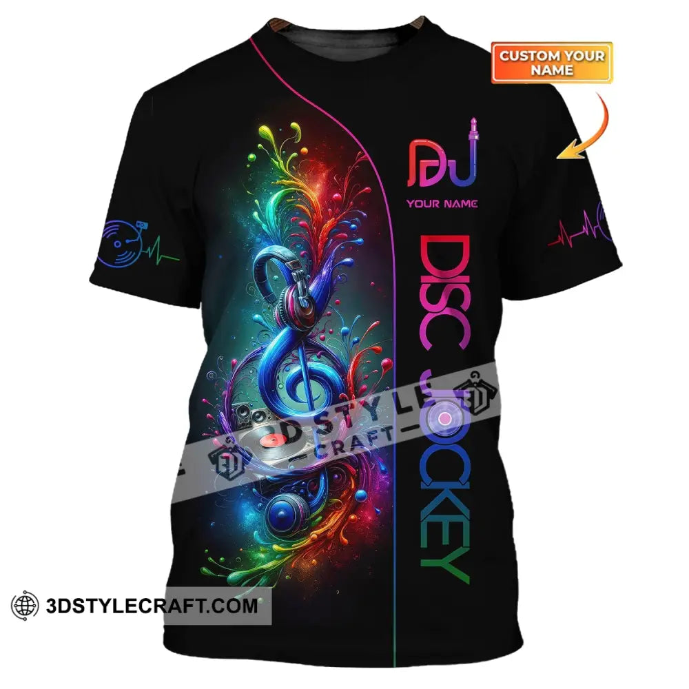 Unisex Shirt Custom Name Disc Jockey T-Shirt Dj Music Lover Gift