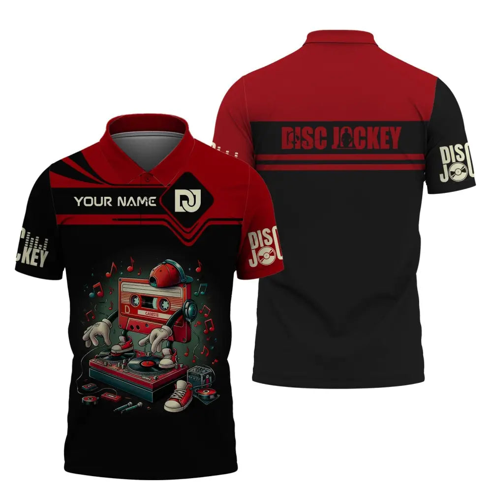 Unisex Shirt Custom Name Disc Jockey T-Shirt Dj Music Lover Gift Polo / S