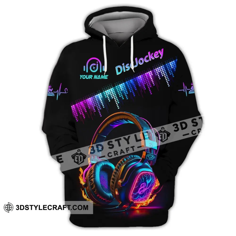 Unisex Shirt Custom Name Disc Jockey T-Shirt Music Lover Gift Dj Hoodie / S