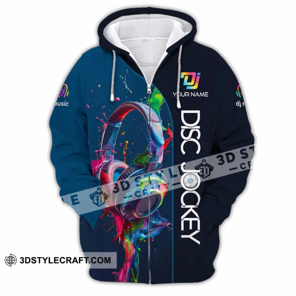 Unisex Shirt Custom Name Dj Hoodie Polo Long Sleeve Zipper / S T-Shirt