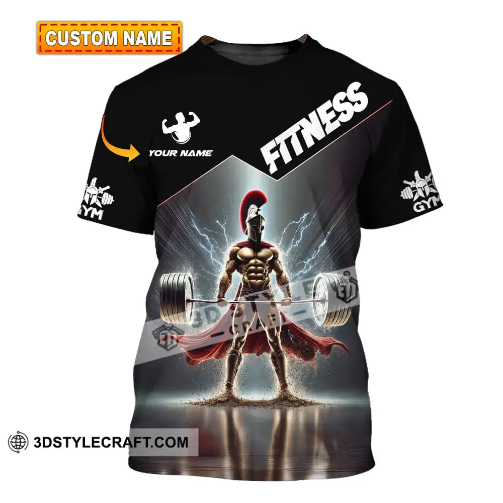 Unisex Shirt Custom Name Fitness Work Out Long Sleeve Gym T-Shirt