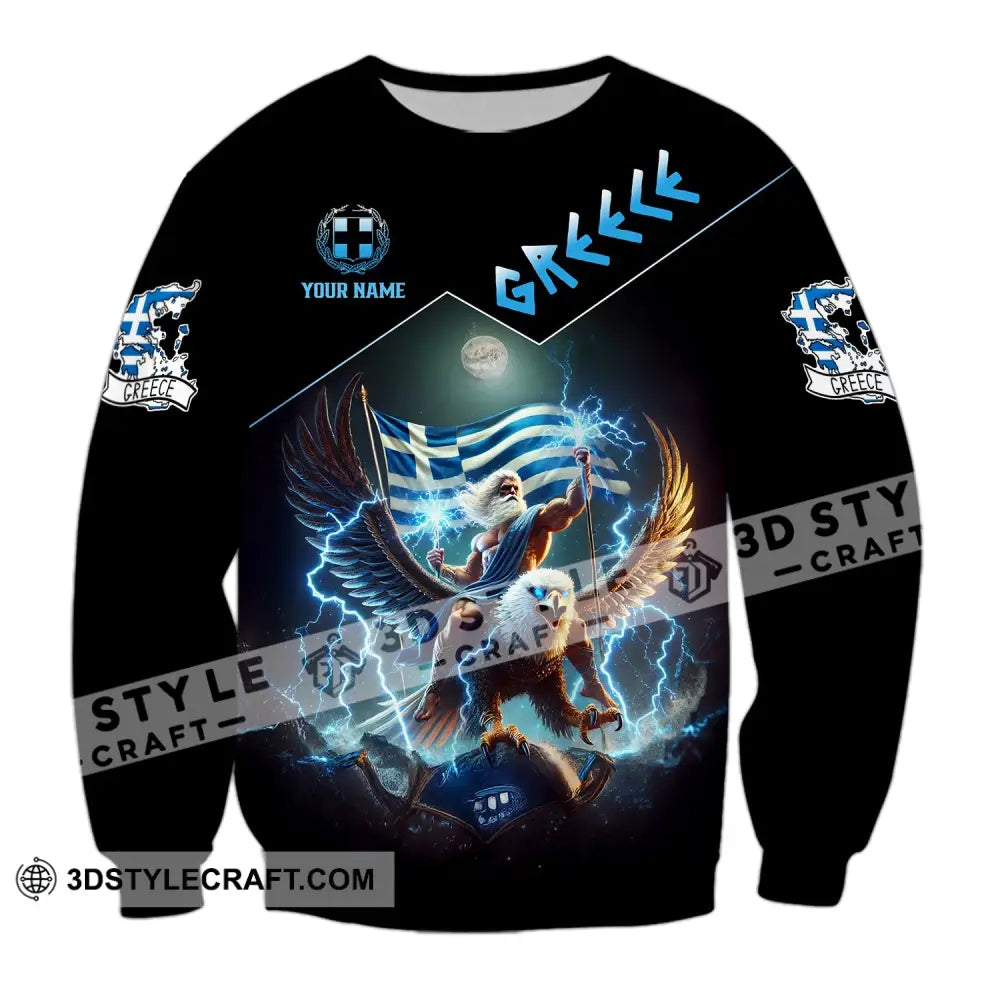 Unisex Shirt Custom Name Greece Love T-Shirt Long Sleeve / S T-Shirt