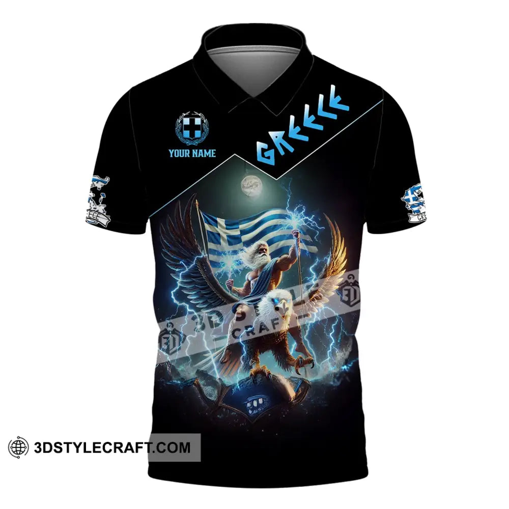Unisex Shirt Custom Name Greece Love T-Shirt Polo / S T-Shirt