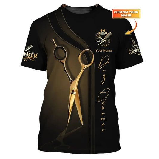 Unisex Shirt Custom Name Groomer Pet Grooming T-Shirt Hoodie