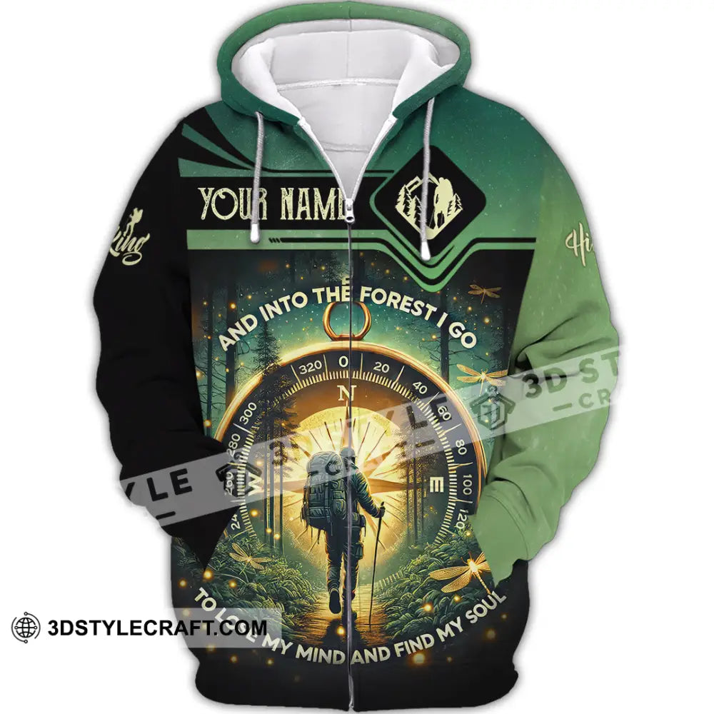 Unisex Shirt Custom Name Hiking Lover Gift Zipper Hoodie / S T-Shirt