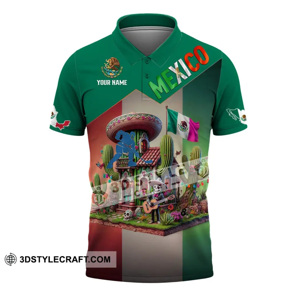 Unisex Shirt - Custom Name Mexico Polo / S T-Shirt